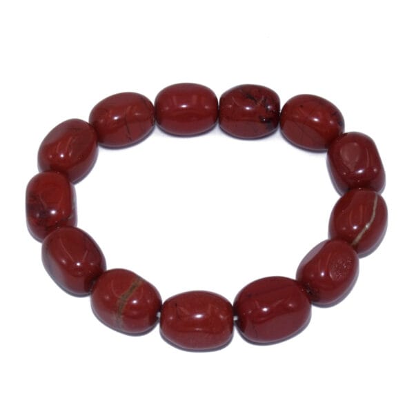 bracelet pierres ovale de jaspe rouge