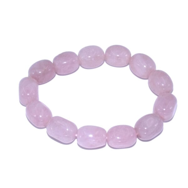 bracelet pierres ovales de quartz rose