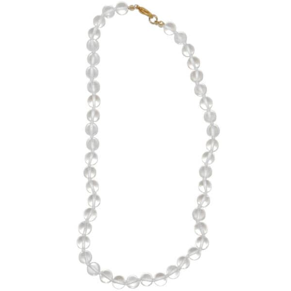 collier boule en cristal de roche de 45 cm