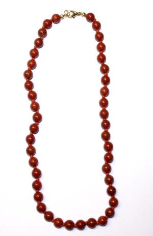 collier jaspe rouge boules