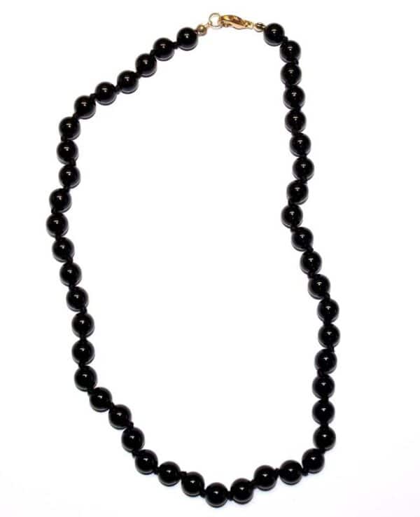 collier onyx noir boules