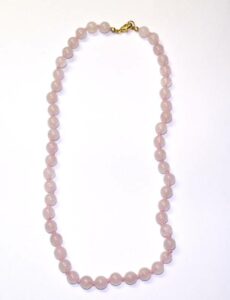 collier quartz rose boules