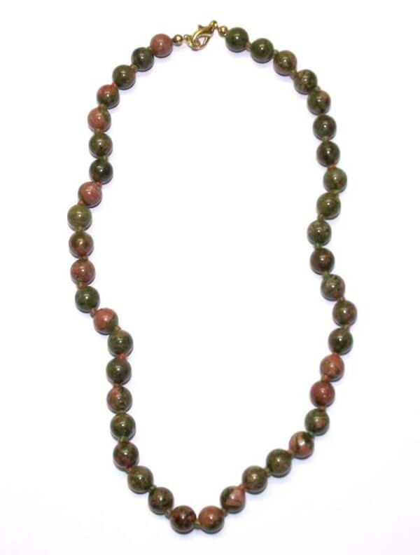 collier unakite boules