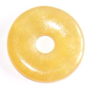 pendentif donut pi chinois calcite jaune