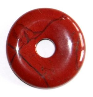 pendentif donut pi chinois jaspe rouge