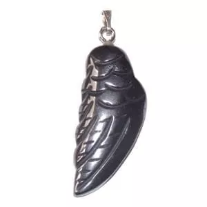 pendentif aile d'ange hématite