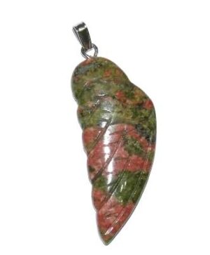 pendentif aile d'ange unakite