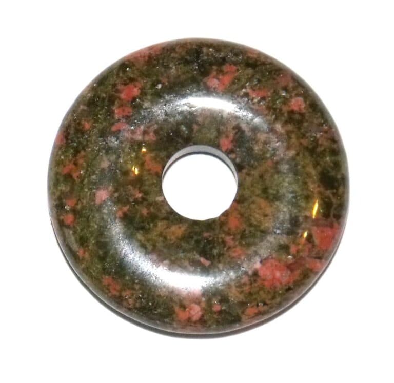 pendentif donut pi chinois unakite