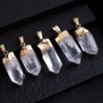 pendentif pointe cristal de roche naturelle