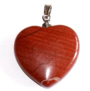 pendentif coeur jaspe rouge