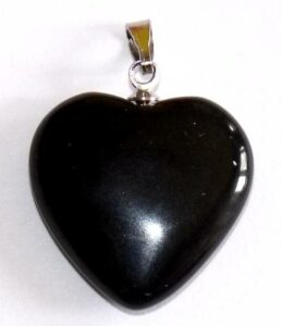 pendentif coeur onyx noir