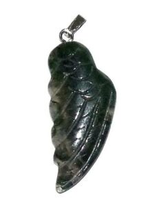 pendentif aile ange agate mousse