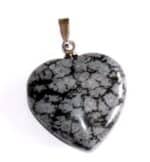 pendentif coeur obsidienne neige