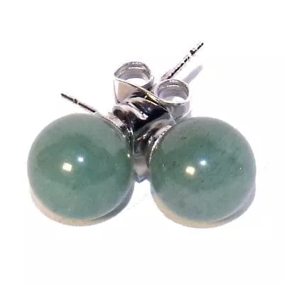 boucles d'oreilles aventurine verte clou