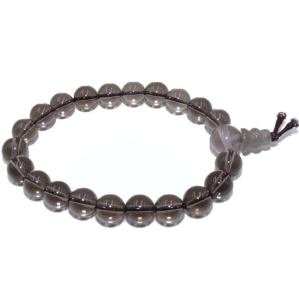 Bracelet mala quartz fumé boule