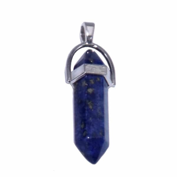 pendentif en pierre de lapis lazuli pointes biterminées