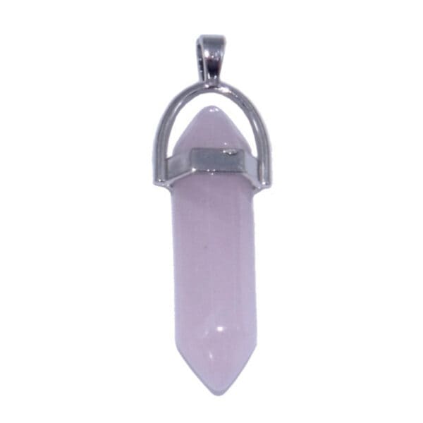 pendentif pointes biterminées en quartz rose