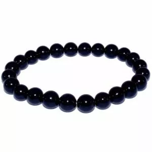 bracelets en pierre de tourmaline noire boules de 8 mm