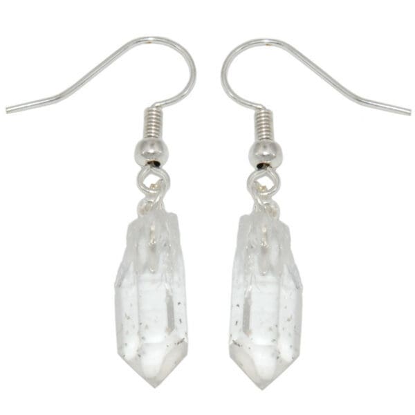 boucles d'oreilles cristal de roche pointe