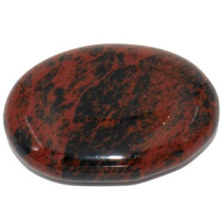 galet obsidienne acajou pierre polie plate