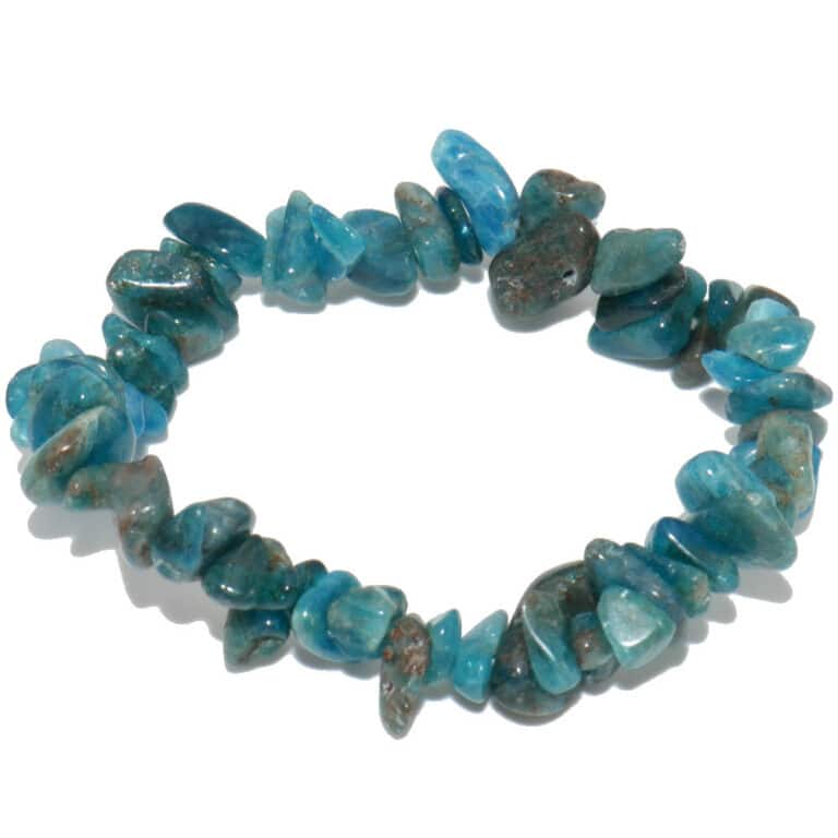 bracelet baroque en pierre d'apatite bleue