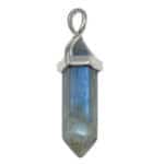 pendentif en pierre de labradorite biterminé