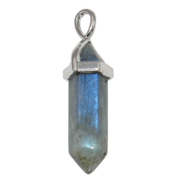 pendentif en pierre de labradorite biterminé