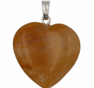 pendentid coeur en pierre de citrine