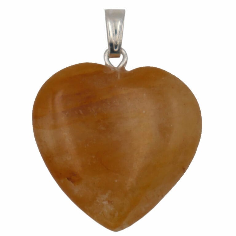 pendentid coeur en pierre de citrine