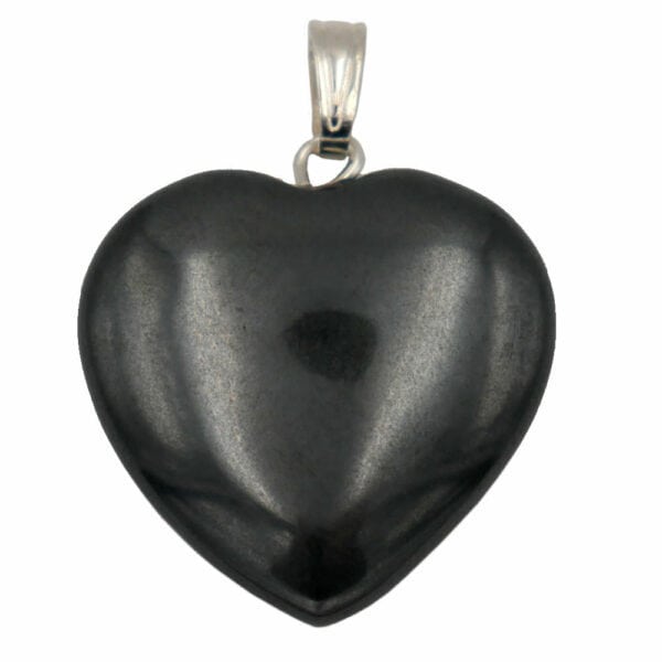 pendentif coeur en pierre d'hematite