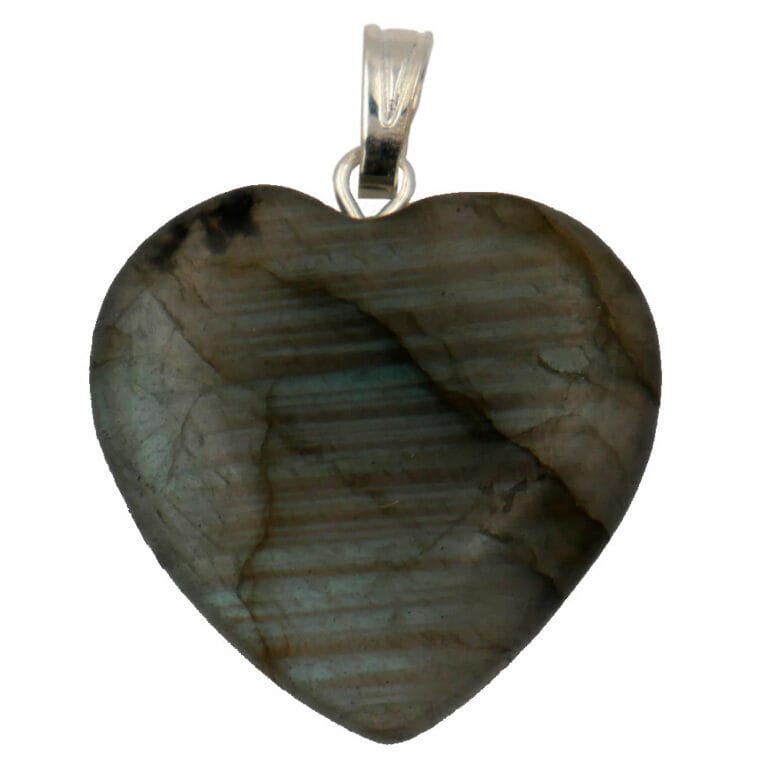 pendentif coeur en pierre de labradorite