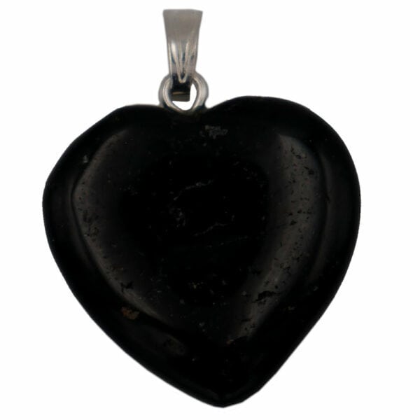 pendentif coeur tourmaline noire