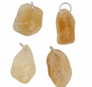 pendentif citrine, pierre percée