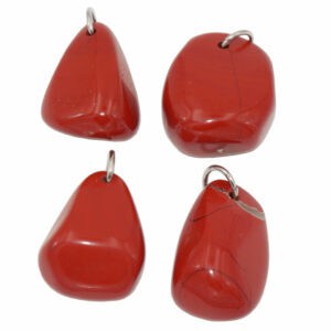 pendentif jaspe rouge, pierre perce