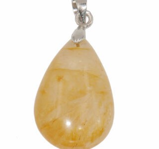 pendentif citrine en forme de goutte en pierre