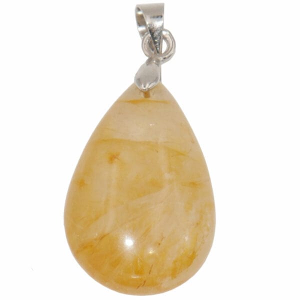 pendentif citrine en forme de goutte en pierre