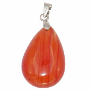 pendentif cornaline en forme de goutte en pierre