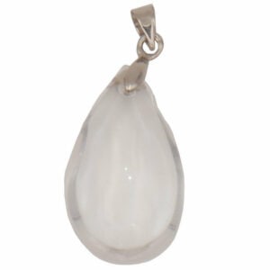 pendentif cristal de roche en forme de goutte en pierre