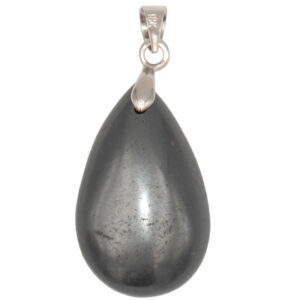 pendentif hématite en forme de goutte en pierre