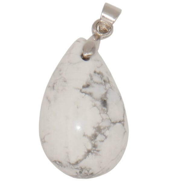 pendentif howlite en forme de goutte en pierre