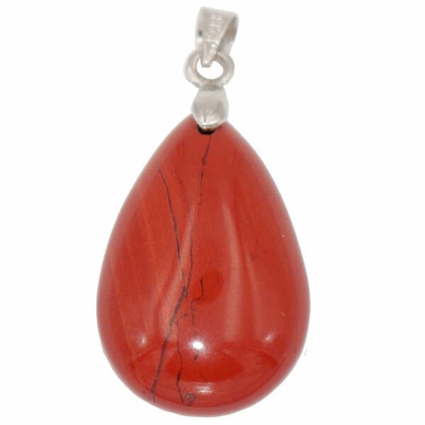 pendentif jaspe rouge en forme de goutte en pierre