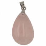 pendentif quartz rose en forme de goutte en pierre