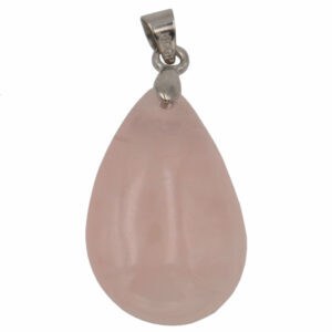 pendentif quartz rose en forme de goutte en pierre