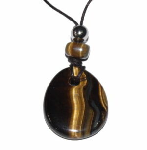 Collier donut ovale oeil de tigre