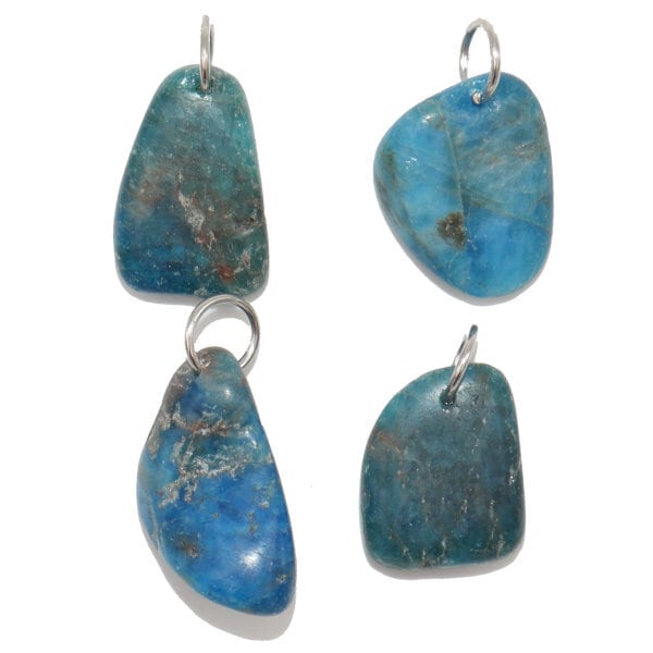 pendentif apatite bleu trouée