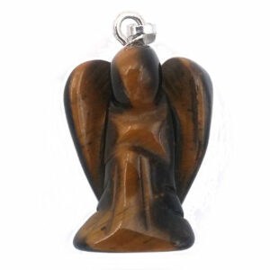 pendentif ange en pierre d'oeil de tigre