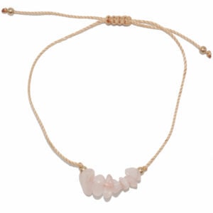 bracelet quartz rose pierre sur cordon