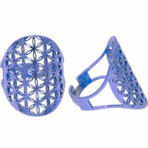 bague fleur de vie acier inoxydable argenté réglable