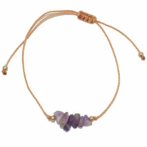 bracelet pierre d'améthyste cordon réglable
