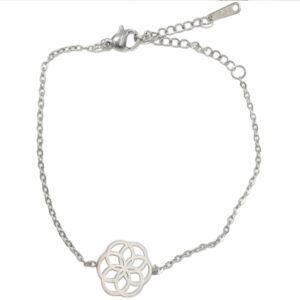 bracelet fleur de vie argent acier fin